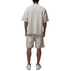 เสื้อยืดคอกลมแขนสั้นผ้าฝ้ายโอเวอร์ไซส์สำหรับผู้ชายและกางเกงขาสั้นชุดกีฬาทรงหลวมสตรีทแวร์ฮิปฮอปลำลองสำหรับฉัน - Product Image 6