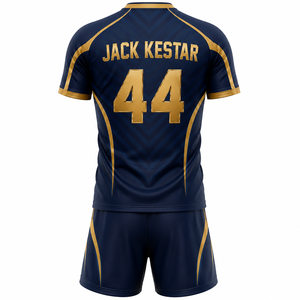 Ensemble d'uniformes de rugby de championnat avec impression personnalisée du nom et du numéro, maillot sublimé haute performance et short assorti - Product Image 2