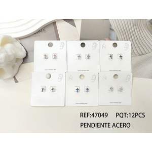 Drip Oil Cross Dual Ear Studs Stainless Steel Fashion Earrings - Product Image 3