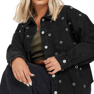 Chaqueta Vaquera de Mezclilla para Mujer, Talla Grande, 100% Algodón, Casual, Lavada, Personalizable, Muestra Gratis, Otoño/Invierno/Verano, Mejor Calidad - Product Image 2