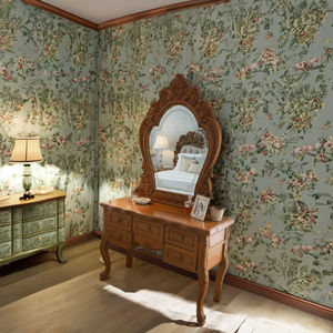 Tocador de Madera Maciza de Teca de Lujo, Tallado a Mano, con Espejo Ornamentado, Estilo Antiguo, para Dormitorio, Sala de Estar, Apartamento, Tocador de Maquillaje - Product Image 2