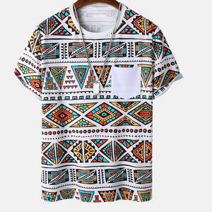 T-shirt pour homme à imprimé tribal unique en gros |   Nouvelle Collection de Vêtements Casual d'été |   T-shirt en coton doux de haute qualité, achat en gros - Product Image 1