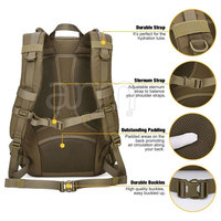 Sac tactique multifonctionnel avec poche frontale à accès rapide et ceinture réglable, sac tactique avec intérieur spacieux