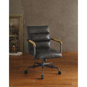 Sedia Direzionale Harith in Pelle di Prima Qualità con Top in Ardesia Anticata, Elegante Arredo per Ufficio - Product Image 4