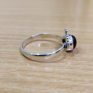 <b>925</b> <b>Silver</b> <b>Ring</b> with Red Stone Round Shape | Simple Elegant Style | Wholesale Jewelry Supplier - Product Image 3