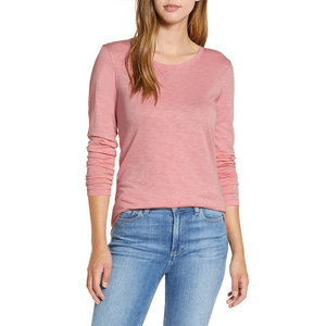 Camiseta de Manga Larga para Mujer, Cuello Redondo, Secado Rápido, Transpirable, 100% Algodón Poliéster, para Gimnasio y Running, Fabricación Personalizada - Product Image 1