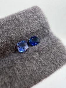 Zafiros Azules Naturales de Ceilán, Sri Lanka, Corte Oval/Cojín, 2 Piezas, 1.31CT, Azul Fuego, Tratados con Calor, para Joyería - Product Image 5