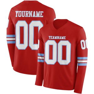 Maillot de football personnalisé pour homme - Léger, respirant, en Spandex/Polyester, manches longues, col en V, avec sangle en T, pour performance, transfert thermique - Product Image 4