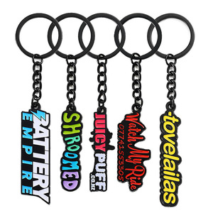 Lightweight Metal Embossed Custom Logo Carabiner Keychains