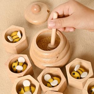 Tarro de Madera Artesanal para Miel con Tapa y Cuchara Dosificadora, Contenedor de Miel de Madera, Tarro de Almacenamiento, Venta al por Mayor - Product Image 4