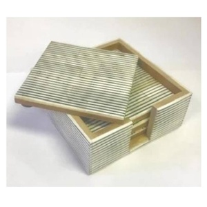 Vente chaude Os Incrustation Coaster Ensemble de 4 Doublure Motif pour Verre Thé Café Boisson Ustensiles De Cuisine Chaleur Protéger Coaster Décor À La Maison - Product Image 1