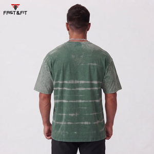 T-shirt en tissu 100 % coton délavé à l'acide avec logo pour homme, personnalisé, en tissu satiné épais, séchage rapide, vente en gros - Product Image 2