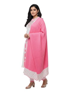Premium Pink <b>Wool</b> Shawl <b>Wrap</b> Polka Dot Breathable Ethnic Scarf Textured Bollywood Style Winter Accessory for Festival Wear - Product Image 5