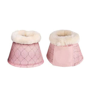 รองเท้าบู๊ทม้าสีชมพูแบบเย็บลายพร้อมซับในขนแกะ ป้องกันขาสำหรับม้า สไตล์หรูหรา รองเท้าบู๊ทม้าแบบมีซับในขนแกะ - Product Image 1