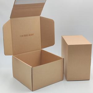 Boxit.pk High-End Natural Kraft Shipping <b>Box</b> with Embossed Design Square Zipper Kraft Packaging for <b>Hats</b> - Product Image 2