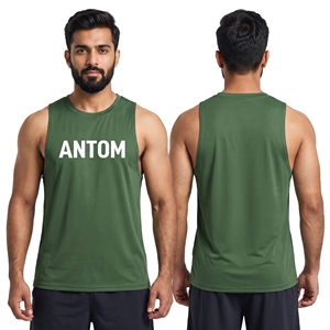 Men's Black <b>White</b> Solid <b>Tank</b> <b>Top</b> Side Panel Custom Logo Breathable 100% Cotton Eco-Friendly Quick Dry Athletic Jersey - Product Image 2