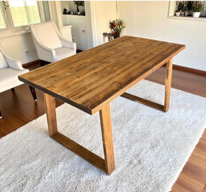 Table basse en bois d'orme recyclé de style indien antique, table à manger de qualité en bois d'orme récupéré pour restaurant - Product Image 1