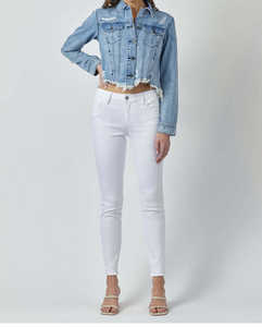 Outfitize Chaqueta vaquera oversize estilo boyfriend para mujer, desgastada y rasgada, estilo streetwear, holgada - Product Image 3