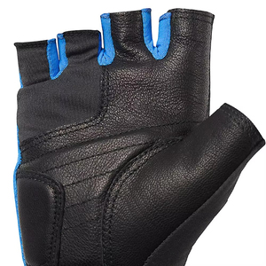 Guantes de Ciclismo sin Dedos, Transpirables, Tejidos, de Medio Dedo, para Deportes al Aire Libre de Verano, Diseño de Color en Contraste Azul y Negro, para Ejercicio - Product Image 4