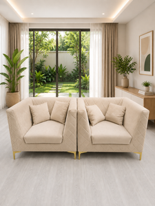 Sofá Moderno 211 PIRAMID Square 2-2-1, Conjunto de Sofá de Dos Plazas para Apartamento, Hotel, Sala de Estar, Tela Premium Personalizada, Ecológico, Minimalista - Product Image 1