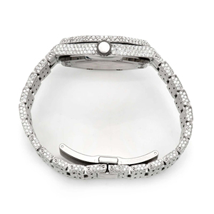 Reloj de Cuarzo para Hombre de Acero Inoxidable con Moissanita Iced Out y Diamantes VVS, Estilo Hip Hop, Correa de 20mm y Esfera de Cristal - Product Image 4
