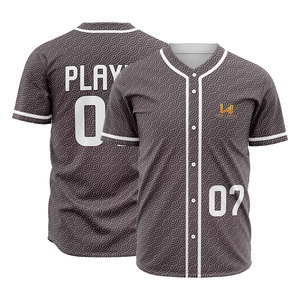 Custom Sublimated Baseball Jersey Button <b>Down</b> Short Sleeve Adult's Unisex Polyester Sport Shirt Softball Uniform Jerseys - Product Image 1