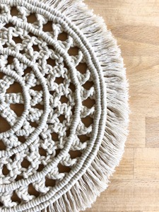 Handmade Macrame <b>Table</b> Mat Decorative Fringe <b>Placemat</b> for <b>Dining</b> Room Center <b>Table</b> and Cafe Decor Wholesale From India - Product Image 4