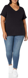 Camiseta de Verano Informal para Mujer, Talla Grande, con Logotipo, Cuello en V, 100% Algodón, 180g, Diseño ODM - Product Image 4