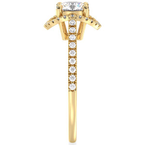 Bague de fiançailles REYES, dernier design, or jaune 14K 18K, diamant de laboratoire taille ronde 1 carat, cadeau de luxe pour anniversaire, bijoux - Product Image 5