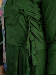 Traje Anarkali Tradicional de Seda Vichitra Verde Intenso NC para Mujer, Corte Holgado, Largo hasta el Suelo, Estilo Indio-Pakistaní, Secado Rápido, para Todas las Estaciones - Product Image 4
