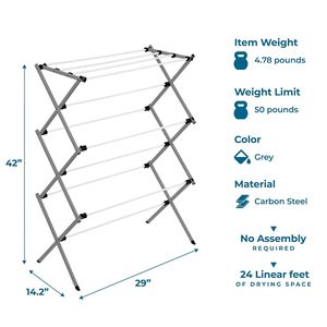 Stendibiancheria Pieghevole Durevole Salvaspazio, Supporto per Asciugamani, Robusto Stendino per Interni ed Esterni - Product Image 5