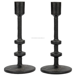 Best Quality Designer Iron <b>Taper</b> <b>Candle</b> Stand Elegant Black Indoor Outdoor Silver Lantern Wedding Christmas Home Decor Wood - Product Image 5