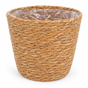 Panier de plantation moderne en jonc de mer et jute tressé, personnalisable et écologique, avec doublure en plastique pour décoration de plantes d'intérieur, lot de 3, vente en gros - Product Image 1