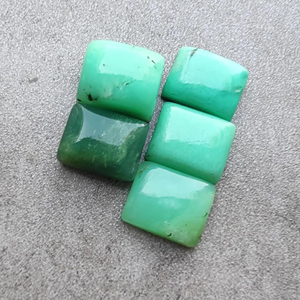 Chrysoprase vert naturel de qualité AAA+, cabochon rectangulaire, dos plat, pierre précieuse calibrée pour bijoux, toutes tailles disponibles - Product Image 1