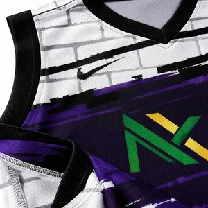 Uniforme de Baloncesto Personalizado para Hombre con Diseño de Grafiti, Jersey de Malla Sublimada, Pantalones Cortos, Ropa Deportiva de Equipo, Kit de Equipamiento para Juego, Venta OEM Profesional - Product Image 6