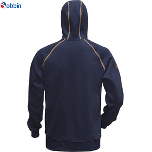Sudadera con capucha de forro polar con cremallera, ribete naranja, bolsillos, corte holgado informal, para hombre, deportiva, transpirable, ecológica, para invierno - Product Image 3