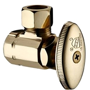 วาล์วทองเหลือง VAB0016 1/2 "IPS * 3/8" OD COMP ทองเสร็จสกรูสำหรับใช้ในห้องน้ำ/ห้องครัว - Product Image 1