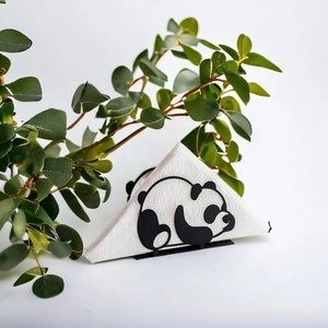 Servilletero de madera para mesa de comedor-Servilletero decorativo de Panda Corte por láser - Product Image 3