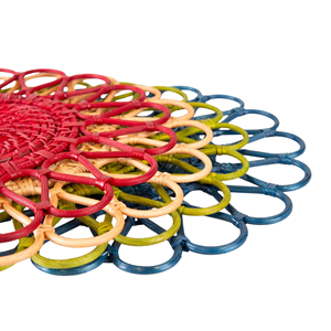 Sous-plat en osier naturel vert en forme de fleur, durable, idéal pour la décoration de mariage et la table à manger, du Vietnam - Product Image 4