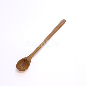 Cuillère à jus longue décorative en teck naturel fait main, agitateur de bois massif durable pour boissons, outil de mélange de cocktails pour la cuisine - Product Image 1