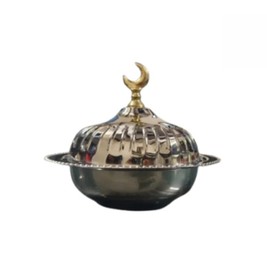 Vintage Design Silver Plated Date Bowl With <b>Lid</b> Decorative Khajoor <b>Pot</b> For Ramadan Gifting Wedding & Hotel Party Supply - Product Image 3