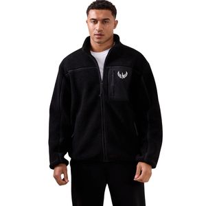 <b>Mens</b> Sherpa Fleece Funnel Neck <b>Jacket</b> Full Zip Thermal Winter Outerwear Warm Casual Outdoor Sportswear Coat - Product Image 1