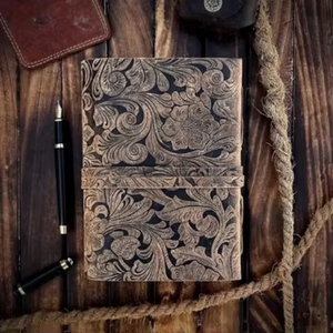 Carnet de notes, carnet de croquis, journal de dessin en cuir pleine fleur fait main de haute qualité pour hommes et femmes - Product Image 3