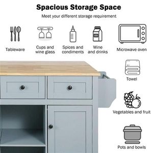 Carrello da Cucina in Acciaio e Metallo con Piano in Legno di Gomma, Ripiani Interni, 5 Ruote e Design con Anta a Scomparsa - Product Image 6