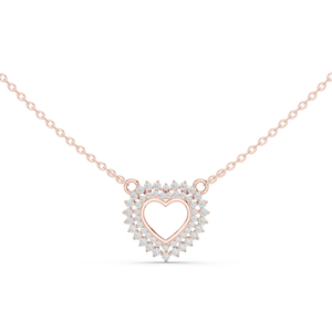 Colgante de Boda de Oro Rosa de 14K con Diamante Cultivado en Laboratorio para Mujer |   Diamante Cultivado Nuevo - Product Image 1