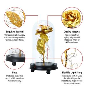 Guirnalda de Luces LED con Rosas en Cúpula de Cristal, Lámpara de Hadas para el Día de San Valentín, Luces Nocturnas - Product Image 4