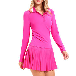 Polo de sport personnalisé à manches longues pour femme, séchage rapide, vêtement de course, fabricant OEM - Product Image 6