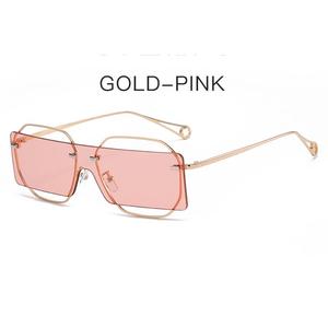 One Piece Solid Rectangular Sunglasses Sexy Polygonal Fashion Metal <b>Frame</b> Trendy Unisex Stylish - Product Image 4
