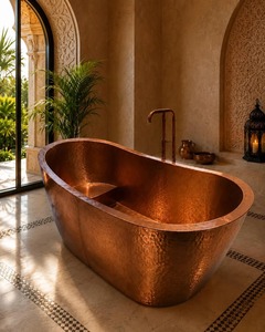 Bañera de Lujo Moderna, Ecológica, de Cobre, Estilo Regal, Hecha a Mano, Independiente, para Hoteles, Resorts y Villas - Product Image 5