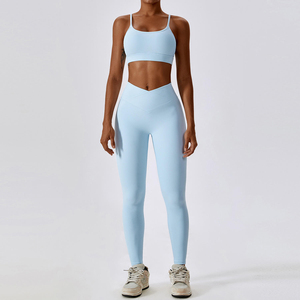 Conjunto Deportivo de Yoga para Mujer, 2 Piezas, con Leggings de Cintura Alta y Efecto Push-Up para Pilates, Running, Gimnasio y Entrenamiento - Product Image 4